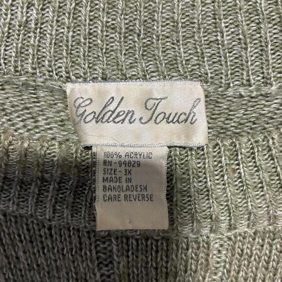 Golden touch Olive Green Cable Knit Sweater womens size 3X - Picture 2 of 3